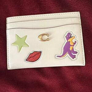 Coach White Card Holder